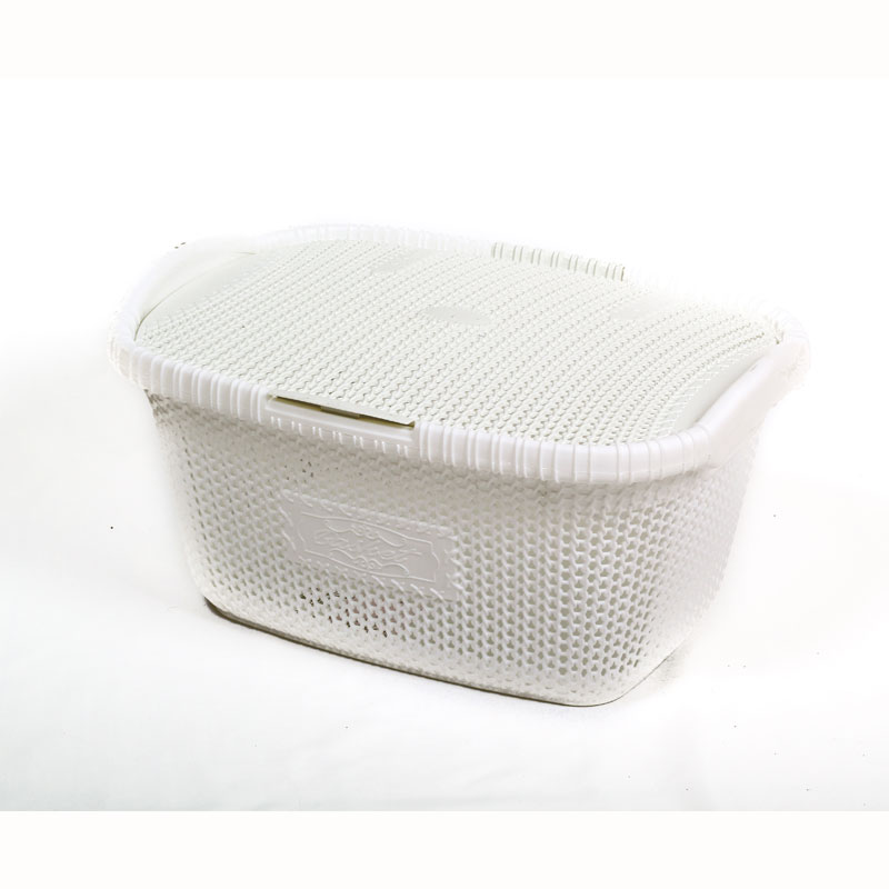 Cesta para Ropa Sucia 30 lts. con tapa (Blanco)